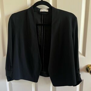 Babaton Black Open-Front Cropped Blazer
